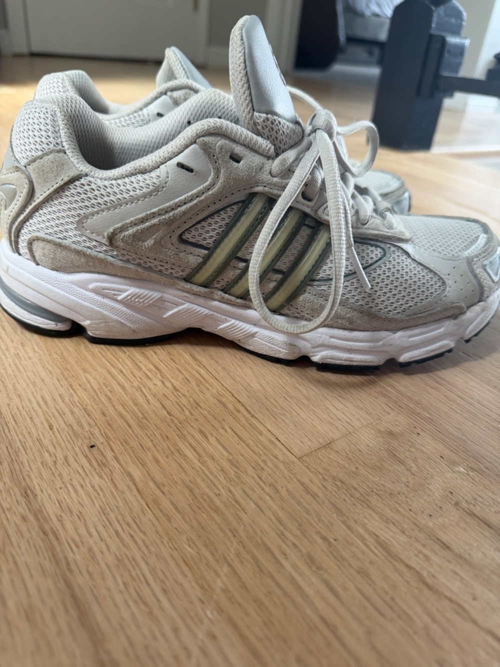 Grey and while adidas sneakers women's size 7